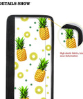 Refrigerator Door Handle Covers Set Of 2 Non Slip Blue Gold Marble Kitchen Appliance Decor Keeps Handles Clean, pineapple pattern