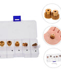 5 Piece Top Shelf Iron Reduction Gear Kit For Climbing Car Motors Featuring Hardcore Heavy Duty Cogs and Slick Precision Drive in storage case.