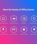 Killer Mechanical Gaming Keyboard With 107 Keys Wired Blue Switches Hella Smooth Typing And Dope Dynamic Backlight Tough Metal Frame Built For PC And Mac Players To Dominate Every Match visual features office and gaming design icons