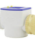 Side view of P3 Water Flow Meter with Heavy Duty Brass Swivel for Outdoor Hose, displaying connection port, ideal for precise water measurement.