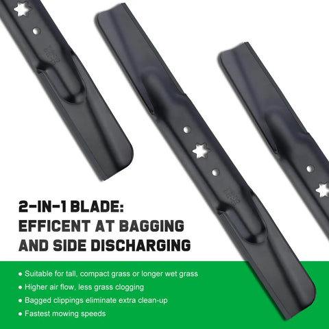 42 Inch Mower Blades Replacement For 942-04308 942-04308A 942-04312 Heavy Duty High Lift with 6 Star Hole