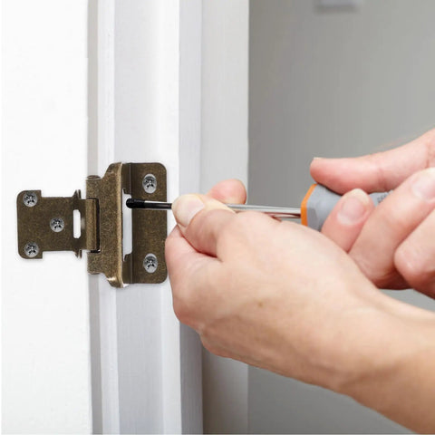 Installing 4 Pack Golden Iron Kitchen Cabinet Door Hinges With Self Closing Spring on white cabinet door