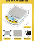 Pro Grade High Precision Lab Scale 5000g X 0.01g Digital Analytical Balance with accessories including weighing plate and 110V adapter