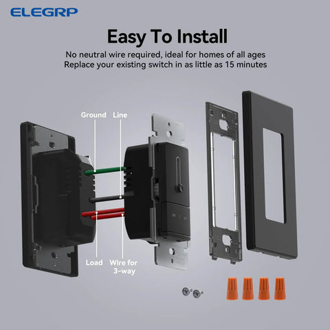 Super Slick Slide Dimmer Switch For Led And Cfl Bulbs Single Pole Or Three Way Control Matte Black 2 Pack Ul Certified installation parts.