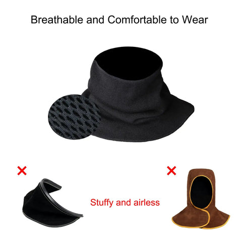 Keep Your Neck Covered With This Heavy Duty Kevlar Welding Neck Gaiter Stops Hot Sparks And Flying Embers During Real Grind Shifts On The Job Site Or In The Shop In Black Large, breathable design shown.
