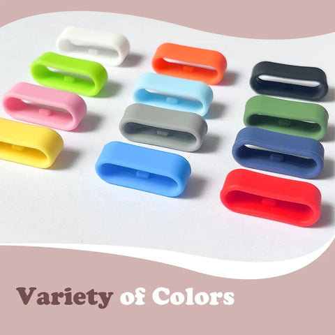 Dope Vivid Silicone Band Keeper with Magic Band Locks, multicolor variety for Disney Magic Bands and more, 12 pieces