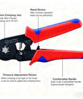 HSC8 10-6 Ferrule Crimping Pliers Professional Cold Press Insulated Terminal Crimper For Household Diy Electrical Repairs 1234 with ergonomic handles.
