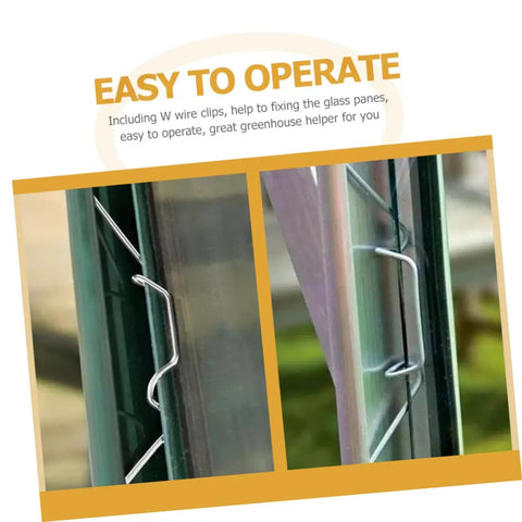 Stainless Steel Greenhouse Clips 50 Pack W Shaped Fixing Clips Glazing Repair Kit Glass Fixing Clamps For Secure Pane Holders Easy Install Weatherproof And Rust Resistant