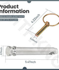 Dimensions of pin from 8 Pack S07070200 Beefed Up Top Link Pin Hitch Accessories Kit For Category 1 Tractors with ring clasp