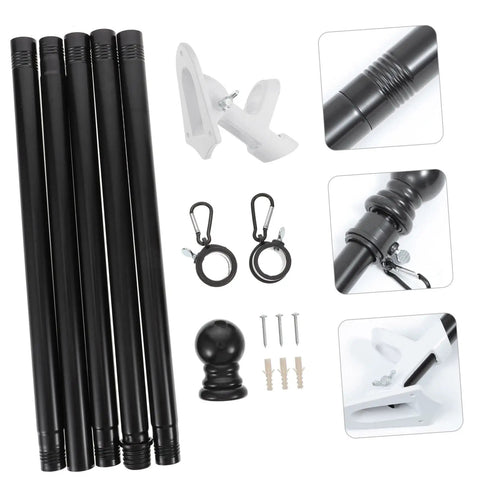 Weather Resistant Outdoor Flag Pole Kit With Bracket For Gardens Porches And Backyards Rotating Flagpole Holder For Most Flags Durable Construction For Windy Days Easy Mount And Stable All Weather Flag Pole System