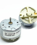 Top Tier DC Gear Motor RF-500TB Series with metal casing, suitable for robots and alarm lamps, running smooth at 3V to 24V.