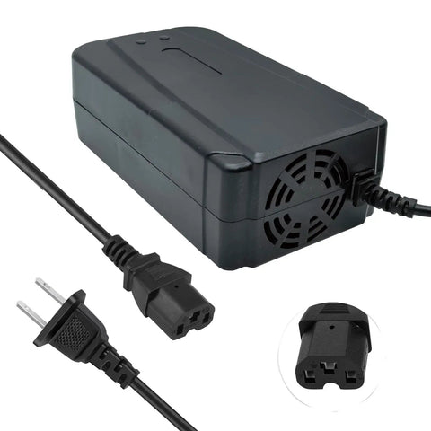 High Capacity 72V 3A Battery Charger With 3 Pin Plug For 60V AGM Gel SLA Lead Acid Batteries Used In Electric Scooters Go Karts And Big Toys 100 240V AC Input 72V 3A Output Safe OVP OCP Short Circuit Protection