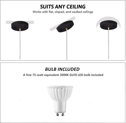 Must-Have Modern Sand Black Cylinder Pendant Light For Kitchen Island And Dining Room, ceiling mount options and LED bulb