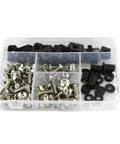 K1200S Compatible Motorcycle Fairing Bolts Kit With Washers Nuts Screws Fasteners Silver Dope Durable Heavy Duty Hardware Set For Easy 2005 2006 2007 2008 Fairing Replacement And Upgrades in clear storage box