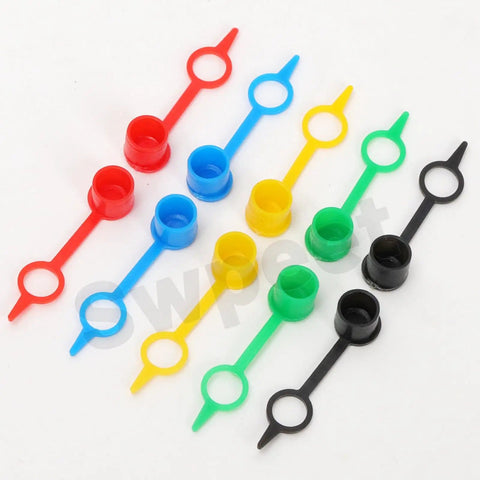 250 Piece Five Color Plastic Grease Fitting Cap Set, 7mm Caps Dust Covers for Zerk Fittings, Brake Bleeder Screw Caps With Keeper