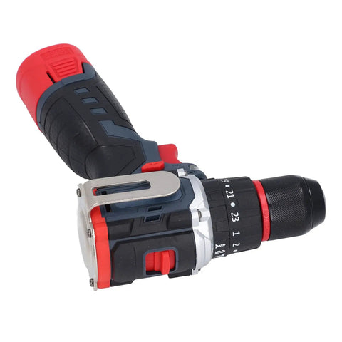 Heavy Duty 18V Cordless Drill Set With Brushless Motor And 80 Nm Torque For Home Projects That Kick Some Serious Butt And Deliver Rock Solid Power Without The Nonsense Of Weak Battery Packs, side view of drill with ergonomic handle.