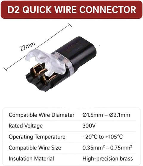 Double Wire Plug In Connector With Locking Buckle 50 Pack Must Have Quick Clip Fasteners For Strip Lights Diy Crafts