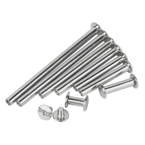Premium 304 Stainless Steel Screw Binding Rivets Book Kit 4mm 5mm, flat head design for albums and crafts.