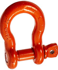 Beefy Orange Powder Coated Screw Pin Anchor Shackle 1 Inch, 10 Ton Working Load Limit, Micro Alloy Steel, side view