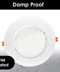 6 Inch White Adjustable Gimbal Wafer Downlight 12W 5CCT 2700K 3000K 3500K 4000K 5000K Dimmable With Heavy Duty Spring Clips