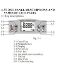 Front panel layout and key descriptions of Spot On Precision Digital Surface Roughness Tester For Metal SR T 6200.