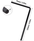 Eleven Piece Guitar Allen Wrench Set With Lengthened Ball End Wrenches, 4mm size, carbon steel, dimensions shown