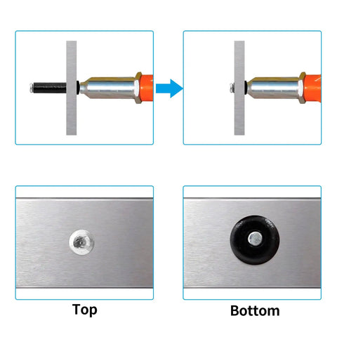 Installation of Aluminum Blind Rivet Kit 120 Pcs 5/32 Inch By 5/16 Inch Pop Rivets Assortment for metalworking projects.