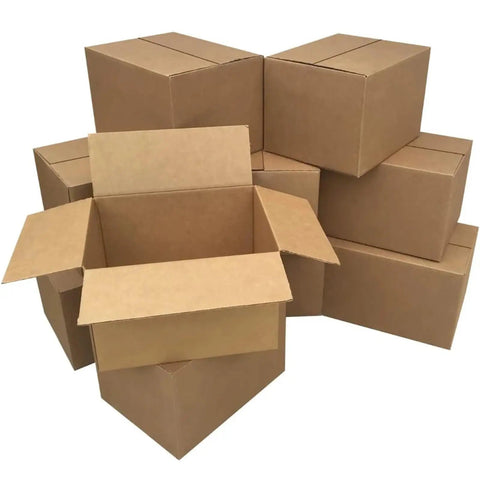 Brown Corrugated Cardboard Mailer Box With Lids For Small Items 5.7x3.3x4.1in Single Wall 32 Lb Per Sq In Eco Friendly Moving Supplies