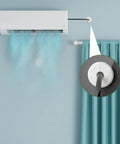Two Pack White Wall Cable Grommets Kit 1.57 Inch Hole Pass Through For Easy Cable Management No Fuss Dustproof Durable ABS Quick Install Keeps Cables Hidden And Tidy In Home Office Living Room And Studio, shown on wall with cable
