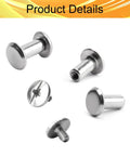 Killer 10 Pack M3 X 6mm Chicago Screws In 304 Stainless Steel Binding Posts Made Tough For Leathercraft DIY Gear And Hardware Mods With Rust Proof Build And Sweet Thread Cut. Various angles of steel posts with locking feature.