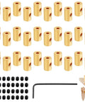 Locking Lapel Pin Backs Set With 30 Pcs Golden Brass Clips 30 Screws And Wrench For Jewelry Making Badges And Accessories Great For Christmas Weddings DIY Projects And Beginners To Pros.