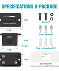 12V 24V 36V 48V 60V 72V Battery Monitor Meter Waterproof LED Battery Capacity Voltage Indicator parts and dimensions