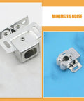 Heavy Duty Cabinet Door Catch Ball Latch With Stainless Steel Roller for Cupboard and Drawer Doors, dual angle view.