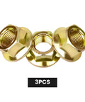 Tough As Nails Hex Flange Nuts For Lawn Mower Blade Spindle Swap Fits Cub Cadet MTD Craftsman Troy Bilt 3 pack, heavy duty, gold finish.