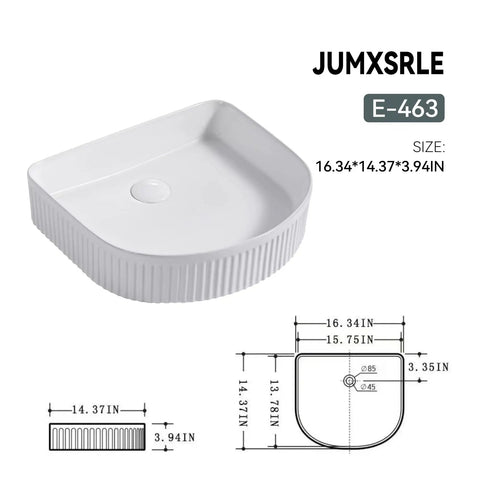 White Oval Vessel Sink 16.3x14.3 Inch Porcelain Ceramic Above Counter Vanity Sink For Modern Bathrooms, Durable Ceramic With HighGloss Finish, Dope Contemporary Style Bath Vanity Upgrade