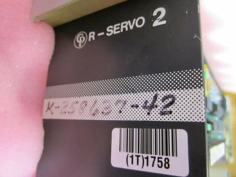 Shop Ready Refurbished R Servo 2 Spindle Motor K 258637-42 label with part number and barcode on packaging.