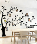 3D Tree Wall Decals For Living Room And Bedroom Dope DIY Photo Frame Tree Murals Family Photo Frame Sticker Set Large 91 By 69 Inches Black Right Wall Decor Nature Inspired Home Vibe featuring a stylish black tree with photo frames.