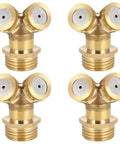 Four brass misting nozzle two hole garden sprinkler for irrigation systems one quarter inch, anti rust agricultural sprayer