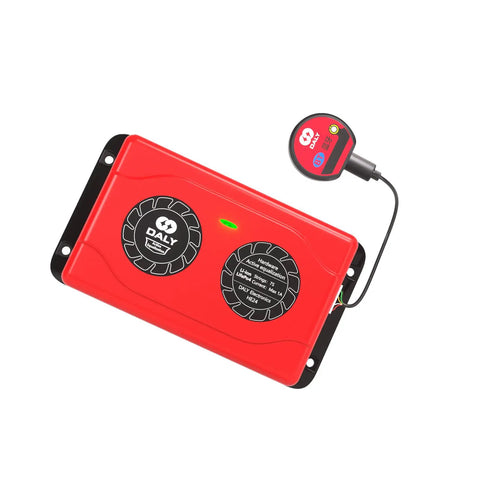 Smart Active Balancer For 6S 1A Li Ion And LiFePO4 Packs in red with Bluetooth sync module for battery management.