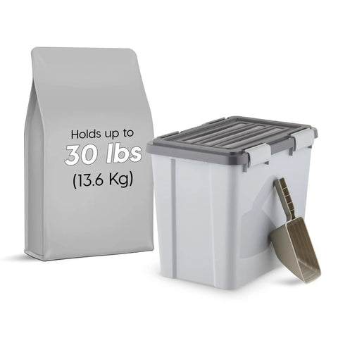 Stackable Dog Food Storage Container With Airtight Gasket Seal And Four Latches Keeps Your Pet Chow Fresh Holds Up To 30 Lbs