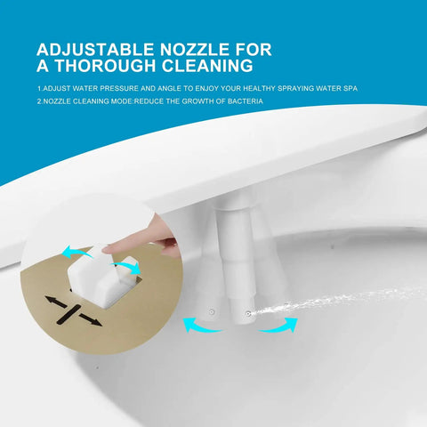 Ultra Slim Toilet Bidet Attachment With Warm Water And Cold Water Non Electric Front And Rear Wash Retractable Nozzle Adjustable