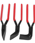 Three Piece Metal Bending Pliers Set With Straight 45 Degree And 90 Degree Jaws For Clean Sheet Metal Edges Handy Seamers