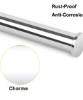 Close-up of Polished Chrome 4 Piece Bathroom Hardware Set For Modern Style showing 16 inch towel bar in rust resistant stainless steel
