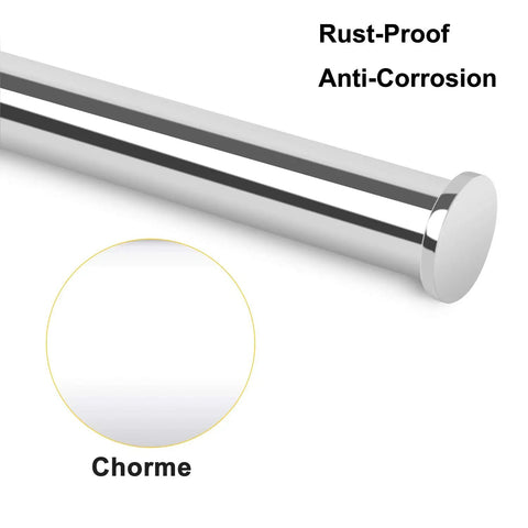 Close-up of Polished Chrome 4 Piece Bathroom Hardware Set For Modern Style showing 16 inch towel bar in rust resistant stainless steel