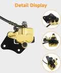 Detail display of Beefy Front Hydraulic Disc Brake Caliper Assembly And Master Cylinder Kit With Pads Bolt On For 50cc To 125cc Pit Dirt Bikes