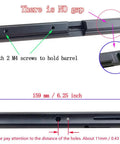 Left Handed Black Aluminum Alloy Dovetail Groove Breech Kit with Bolt Probe and Air Transfer Port, detailed view, 159mm