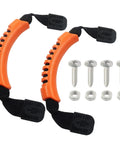 Two Pack Kayak Handles With Plastic Buckle Orange PVC Molded Webbing Replacement Handles For Paddle Tandem Canoe Boat And Kayaks Includes Mounting Screws Heavy Duty UV Resistant No Fuss Install