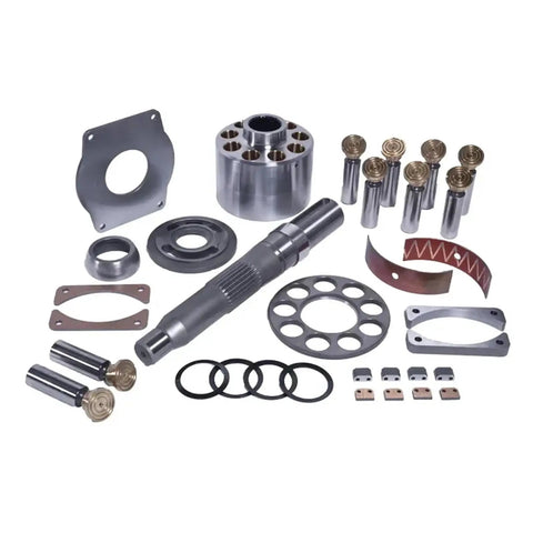 Top Shelf Hydraulic Piston Pump Slick Rebuild Kit For A4VSO180 includes cylinder block, piston shoes, valve plate, and shaft.