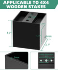Heavy Duty 4x4 Post Base Uses Concealed Fasteners And Hidden Bolts For Secure Outdoor Deck Railings, black metal bracket dimensions shown.