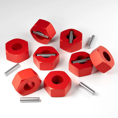 Anodized Aluminum 12mm Hex Wheel Hubs Upgrade Kit With M4 Flanged Lock Nuts And Washers Set For Traxxas